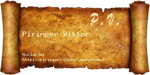 Piringer Viktor névjegykártya